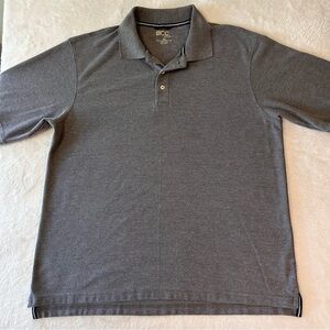 BCC Khaki Men's Polo Shirt Size XL Gray Short Sleeve Pullover Casual